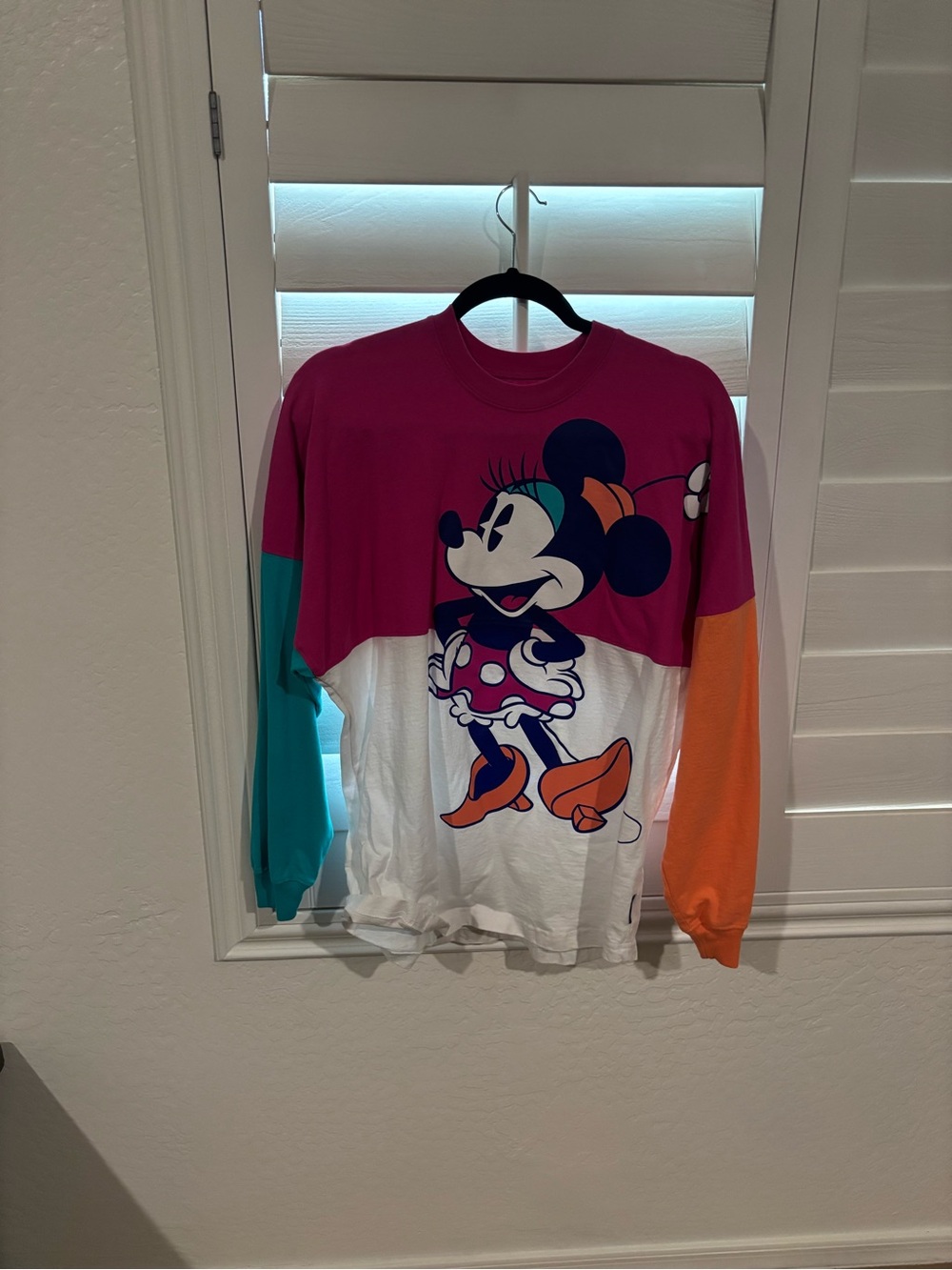 Disney Colorblock Minnie Mouse Long-Sleeve Tee - Magenta, Teal & Orange